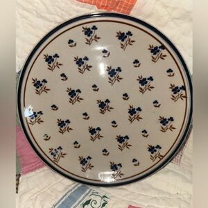 Newcor Cambridge Blue Stoneware Floral Salad/Desert Plate